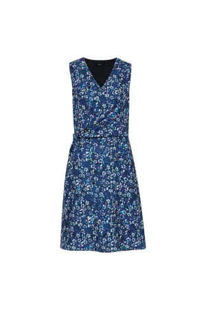 Veronica Crepe Floral Print V neck Dress