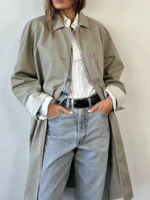 Vintage Reversible Water Resistant Trench Coat - L/XL