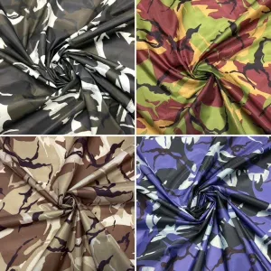 Water Resistant Camouflage Ripstop Fabric