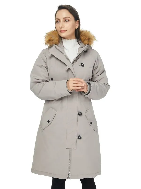 Women's Waterproof Winter Puffer Jacket Thicken Parka Coat with Fur Hood